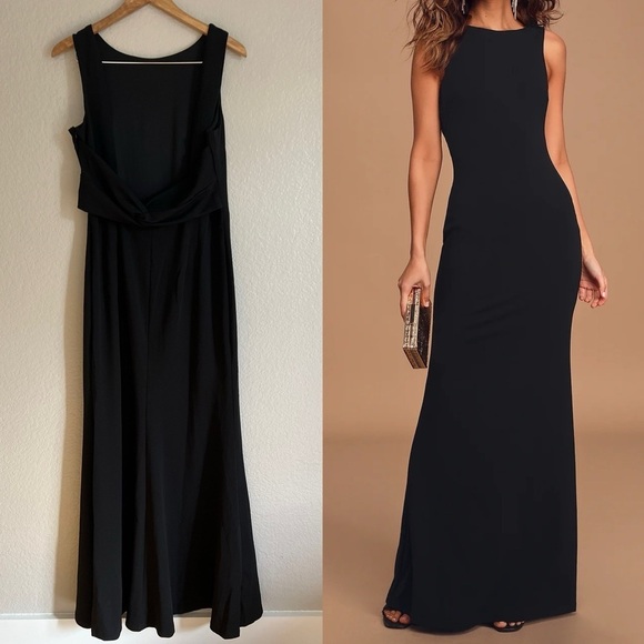 NWOT Love In Your Eyes Black Knotted Mermaid Maxi Dress - Picture 5 of 10